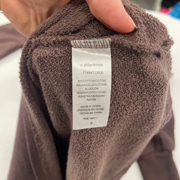 n:Philanthropy Mini Dress Distressed Brown Long Sleeve Size Small New With Tags - Picture 8 of 14